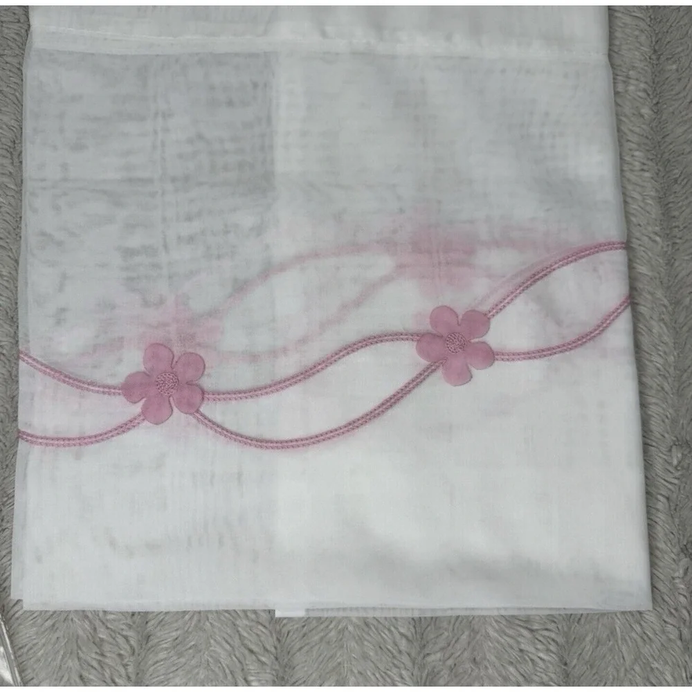 France Voiles For Kenneth Curtains Valance Lot Of 2 Daisy Darling Pink 60 X‎ 12